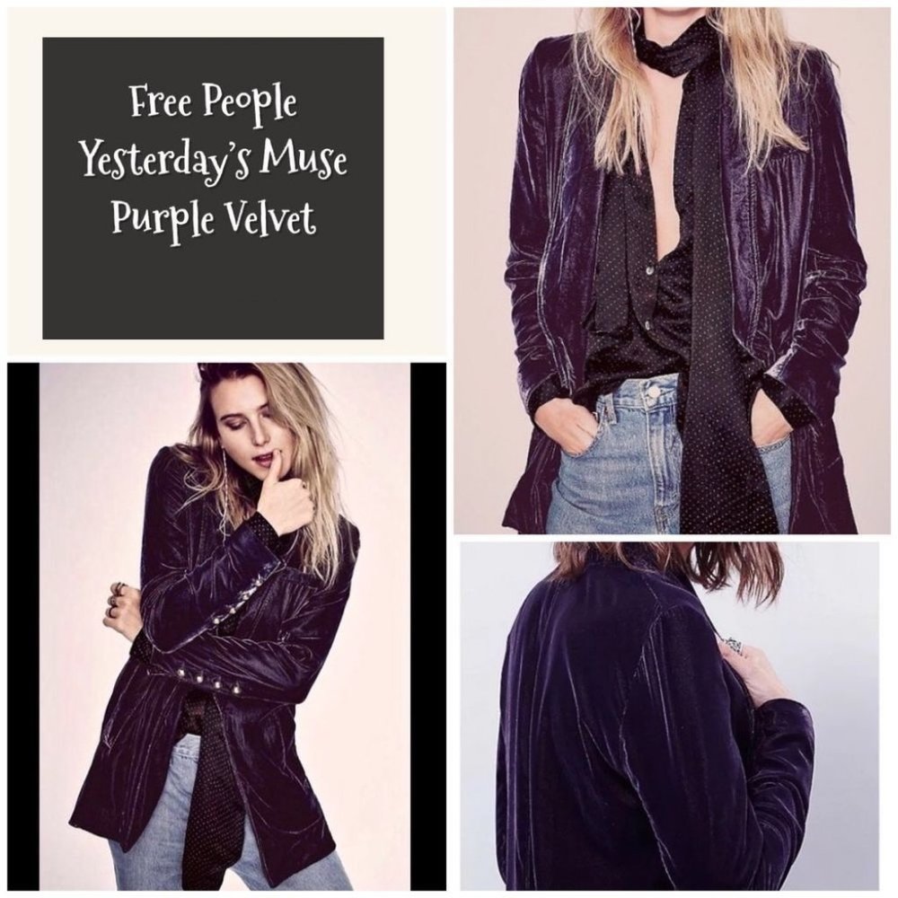 Free People Yesterday’s Muse Velvet Blazer S/P